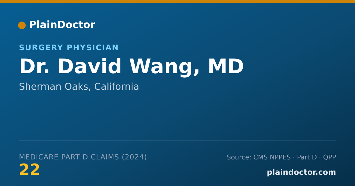Shareable card for David Wang, MD - Surgery Physician, Sherman Oaks, CA