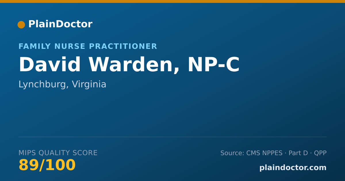 Shareable card for David Warden, NP-C - Family Nurse Practitioner, Lynchburg, VA