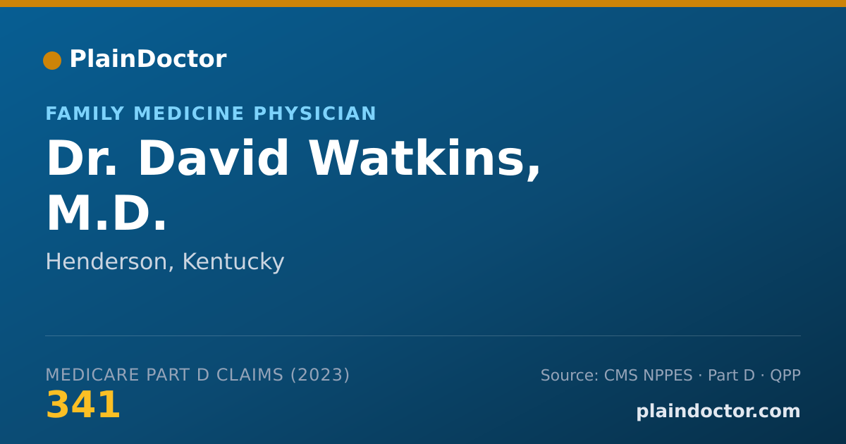 Shareable card for David Watkins, M.D. - Family Medicine Physician, Henderson, KY