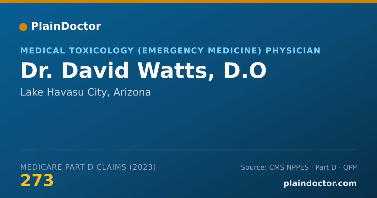 Shareable card for David Watts, D.O - Medical Toxicology (Emergency Medicine) Physician, Lake Havasu City, AZ