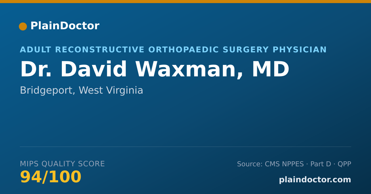 Shareable card for David Waxman, MD - Orthopaedic Surgery Physician, Bridgeport, WV
