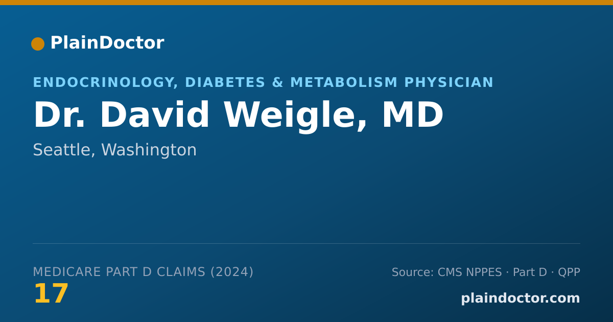 Shareable card for David Weigle, MD - Endocrinology, Diabetes & Metabolism Physician, Seattle, WA