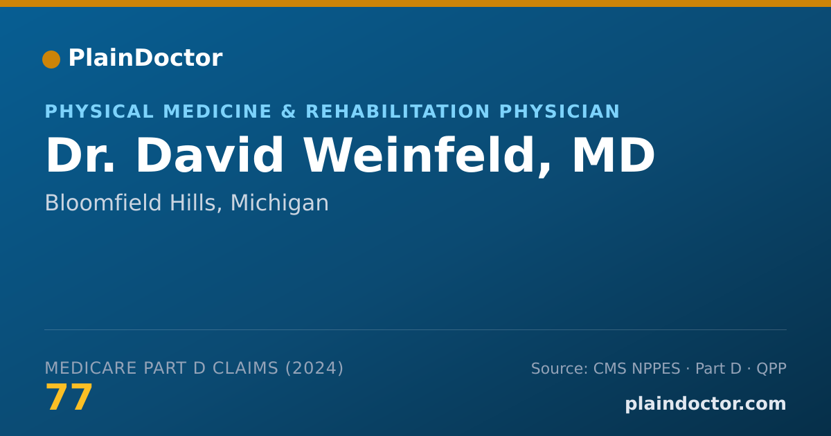 Shareable card for David Weinfeld, MD - Physical Medicine & Rehabilitation Physician, Bloomfield Hills, MI