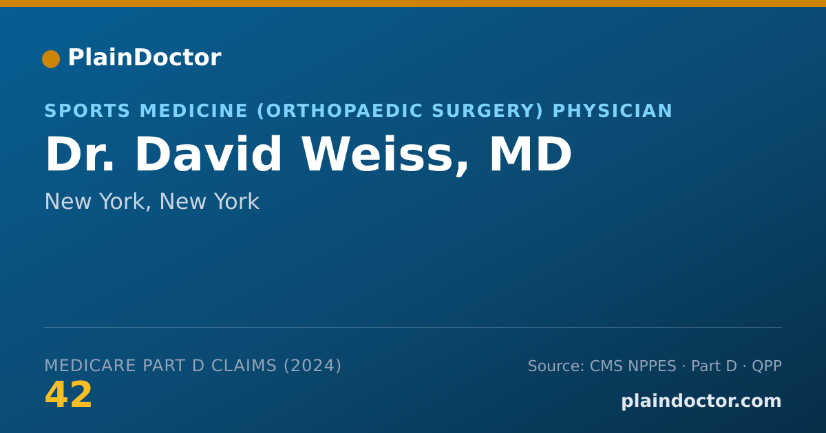 Shareable card for David Weiss, MD - Sports Medicine (Orthopaedic Surgery) Physician, New York, NY