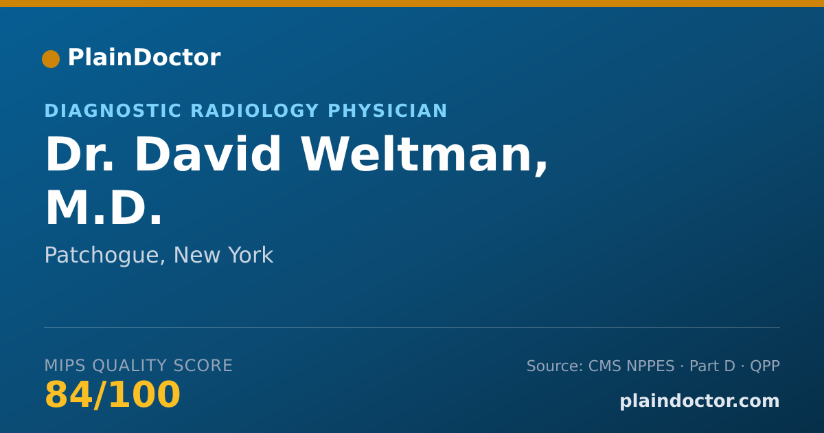 Shareable card for David Weltman, M.D. - Diagnostic Radiology Physician, Patchogue, NY