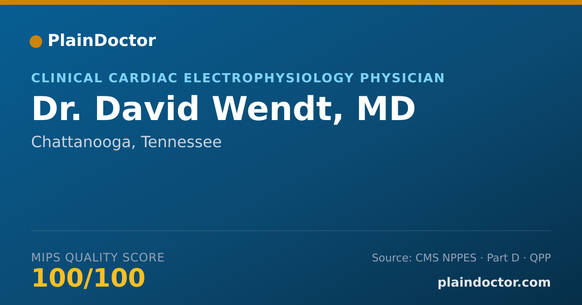 Shareable card for David Wendt, MD - Clinical Cardiac Electrophysiology Physician, Chattanooga, TN
