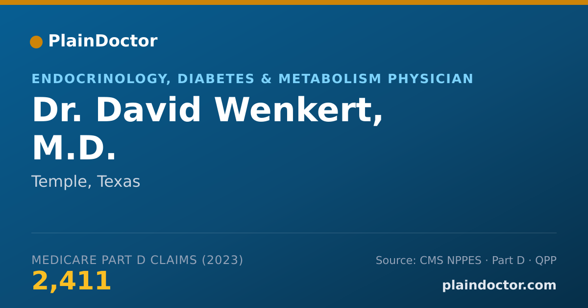 Shareable card for David Wenkert, M.D. - Endocrinology, Diabetes & Metabolism Physician, Temple, TX
