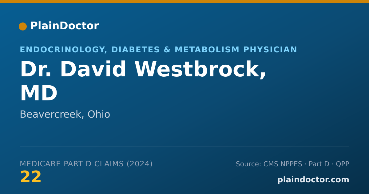 Shareable card for David Westbrock, MD - Endocrinology, Diabetes & Metabolism Physician, Beavercreek, OH