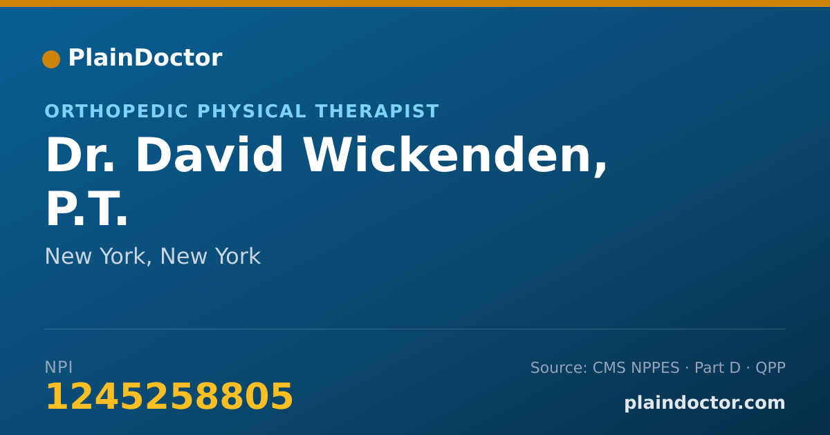 Shareable card for David Wickenden, P.T. - Orthopedic Physical Therapist, New York, NY