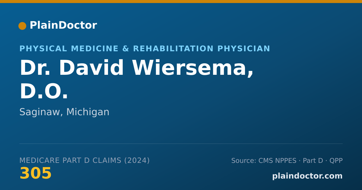 Shareable card for David Wiersema, D.O. - Physical Medicine & Rehabilitation Physician, Saginaw, MI