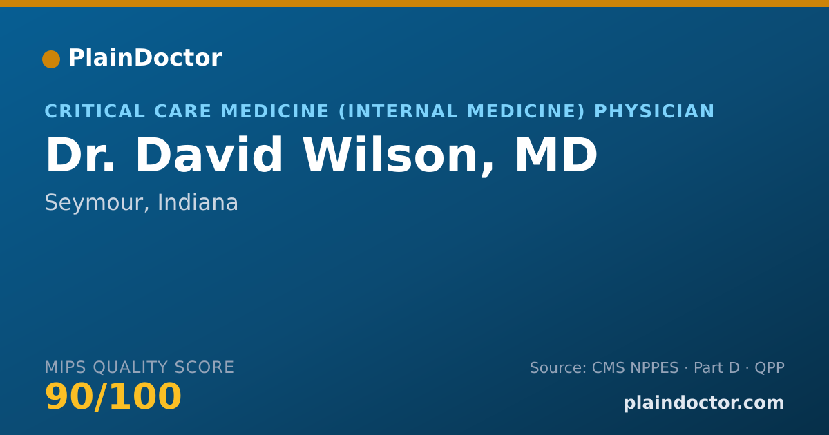 Shareable card for David Wilson, MD - Critical Care Medicine (Internal Medicine) Physician, Seymour, IN
