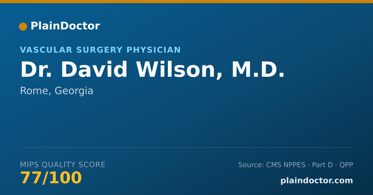 Shareable card for David Wilson, M.D. - Vascular Surgery Physician, Rome, GA