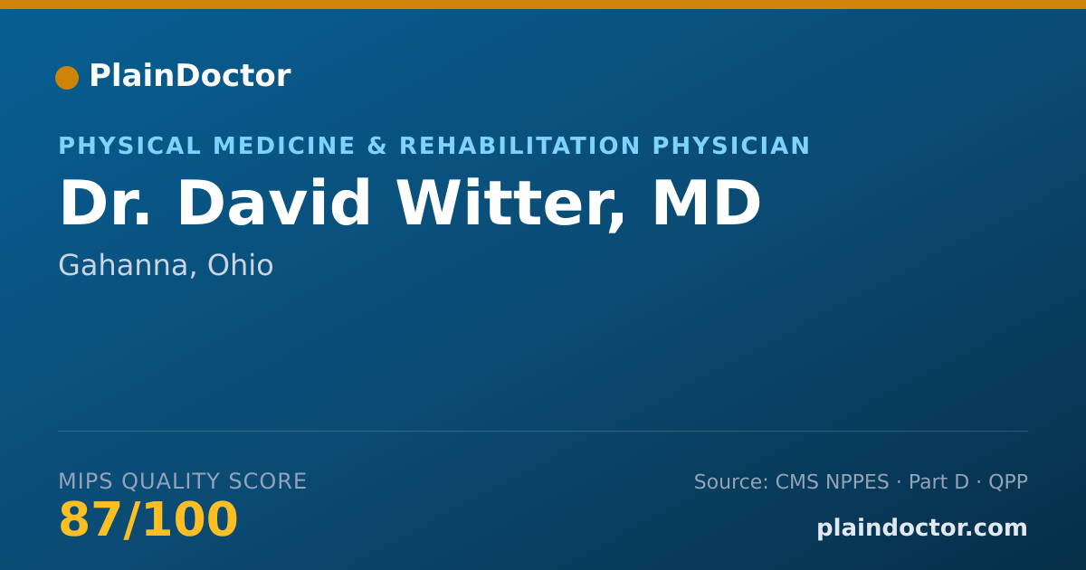 Shareable card for David Witter, MD - Physical Medicine & Rehabilitation Physician, Gahanna, OH