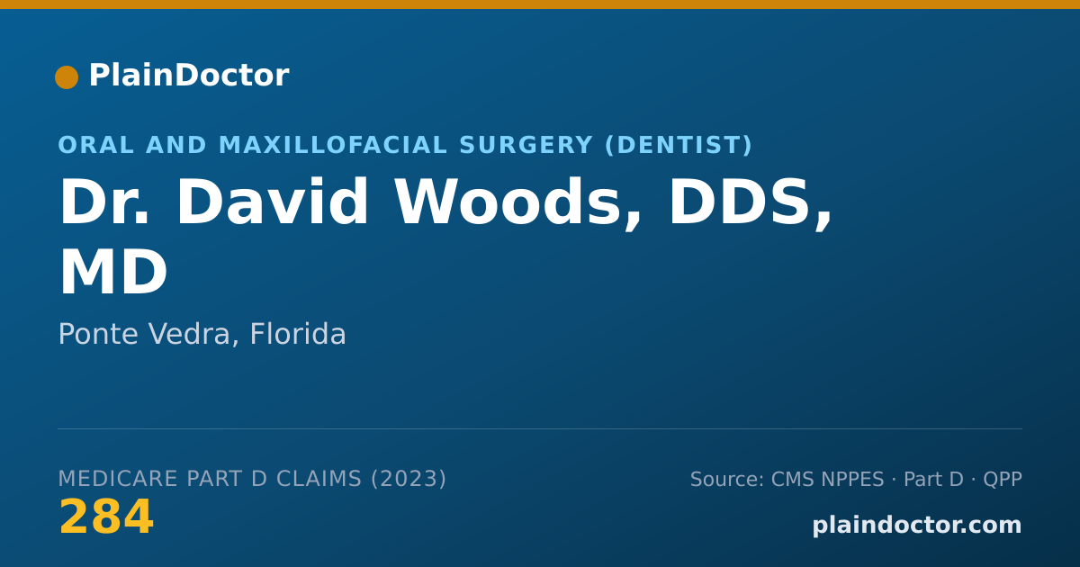 Shareable card for David Woods, DDS, MD - Oral and Maxillofacial Surgery (Dentist), Ponte Vedra, FL