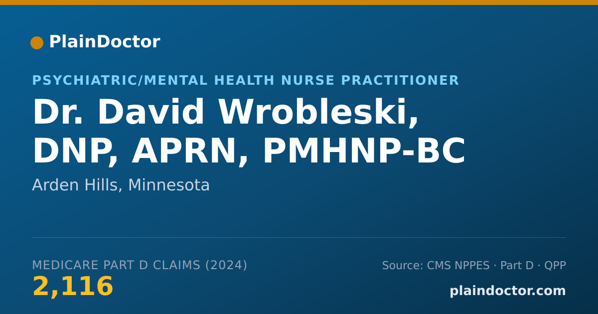 Shareable card for David Wrobleski, DNP, APRN, PMHNP-BC - Psychiatric/Mental Health Nurse Practitioner, Arden Hills, MN