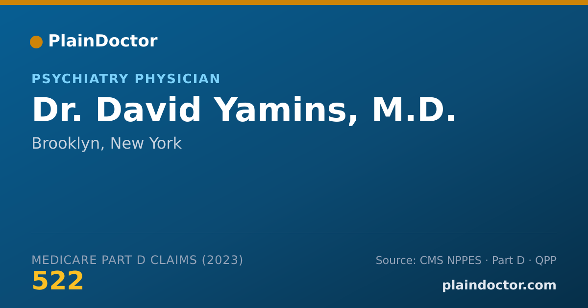 Shareable card for David Yamins, M.D. - Psychiatry Physician, Brooklyn, NY