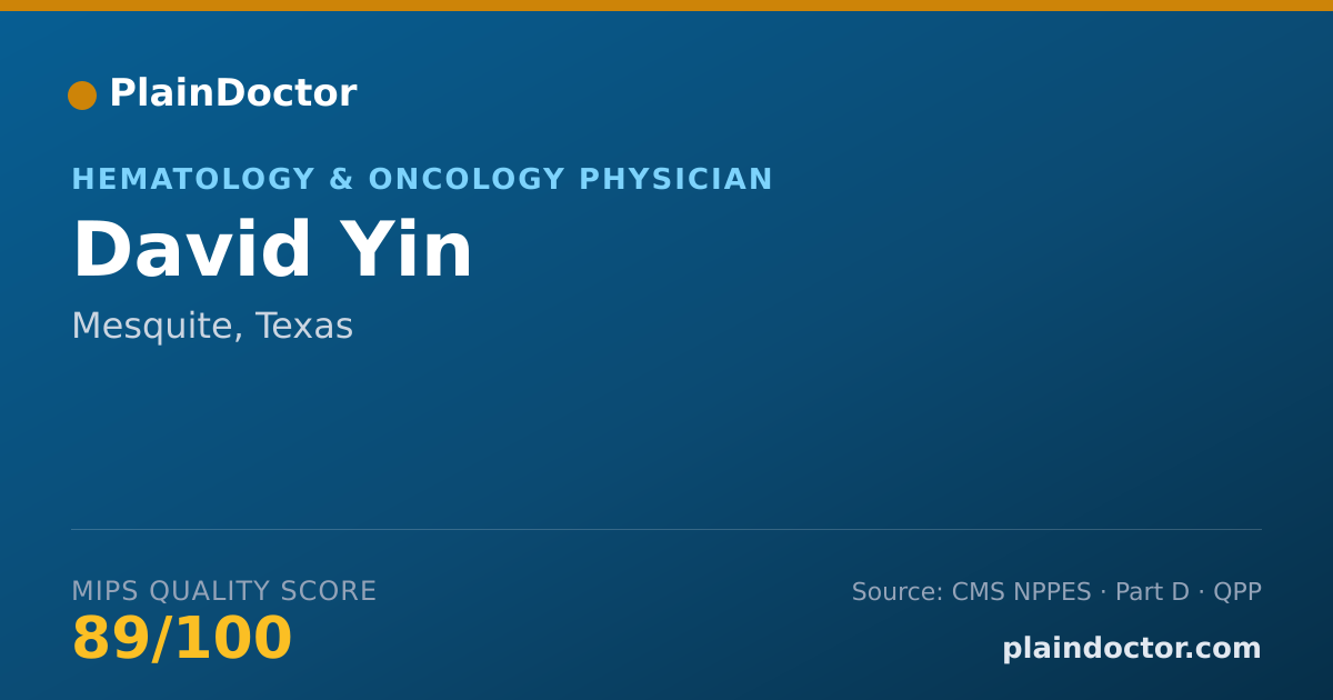 Shareable card for David Yin - Hematology & Oncology Physician, Mesquite, TX