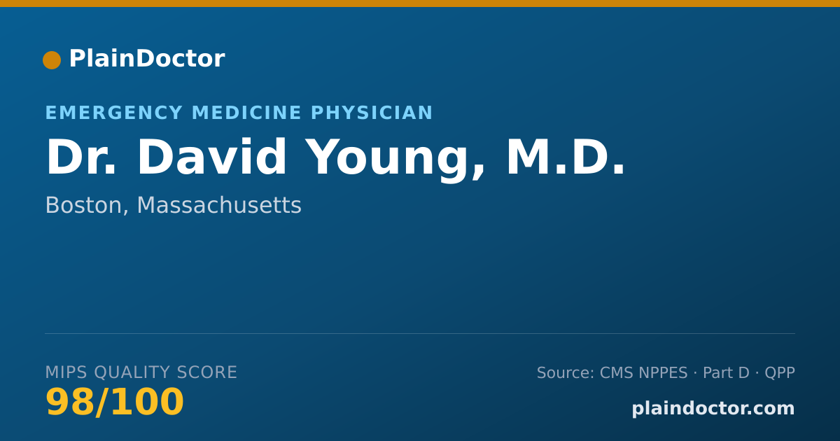 Shareable card for David Young, M.D. - Emergency Medicine Physician, Boston, MA