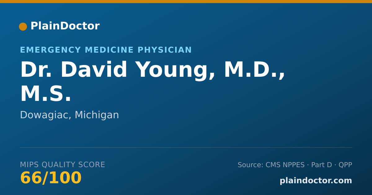 Shareable card for David Young, M.D., M.S. - Emergency Medicine Physician, Dowagiac, MI