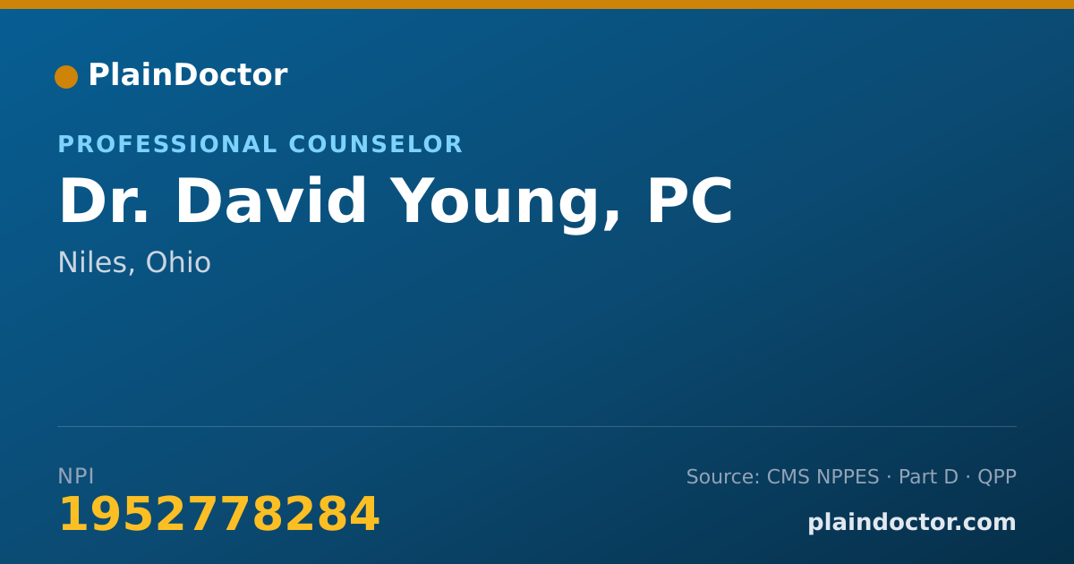 Shareable card for David Young, PC - Professional Counselor, Niles, OH