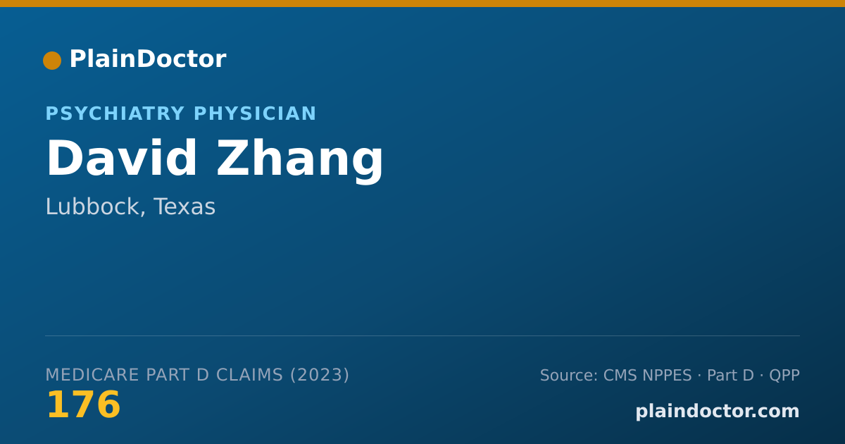 Shareable card for David Zhang - Psychiatry Physician, Lubbock, TX