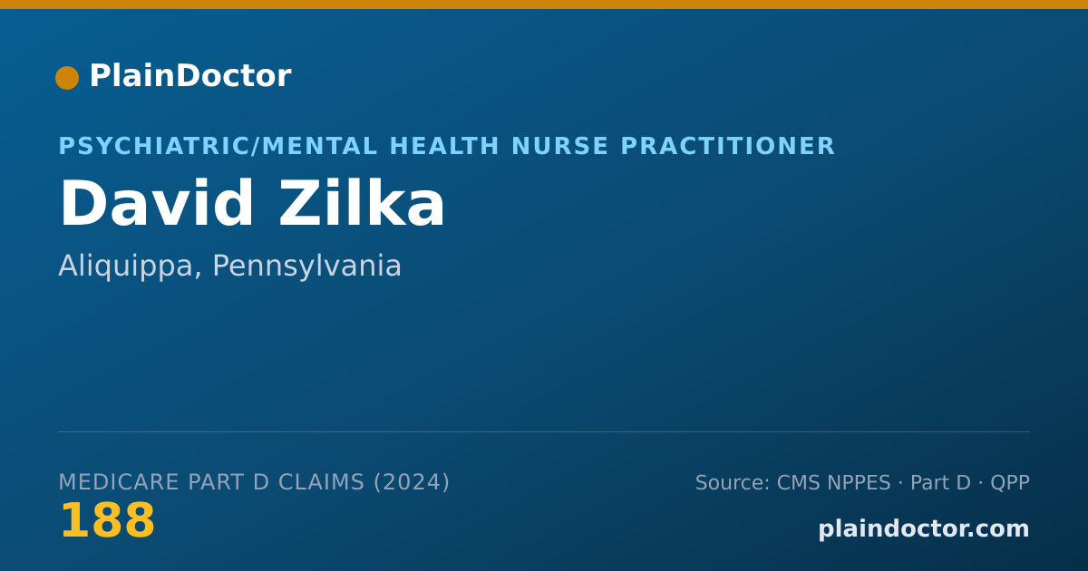 Shareable card for David Zilka - Psychiatric/Mental Health Nurse Practitioner, Aliquippa, PA
