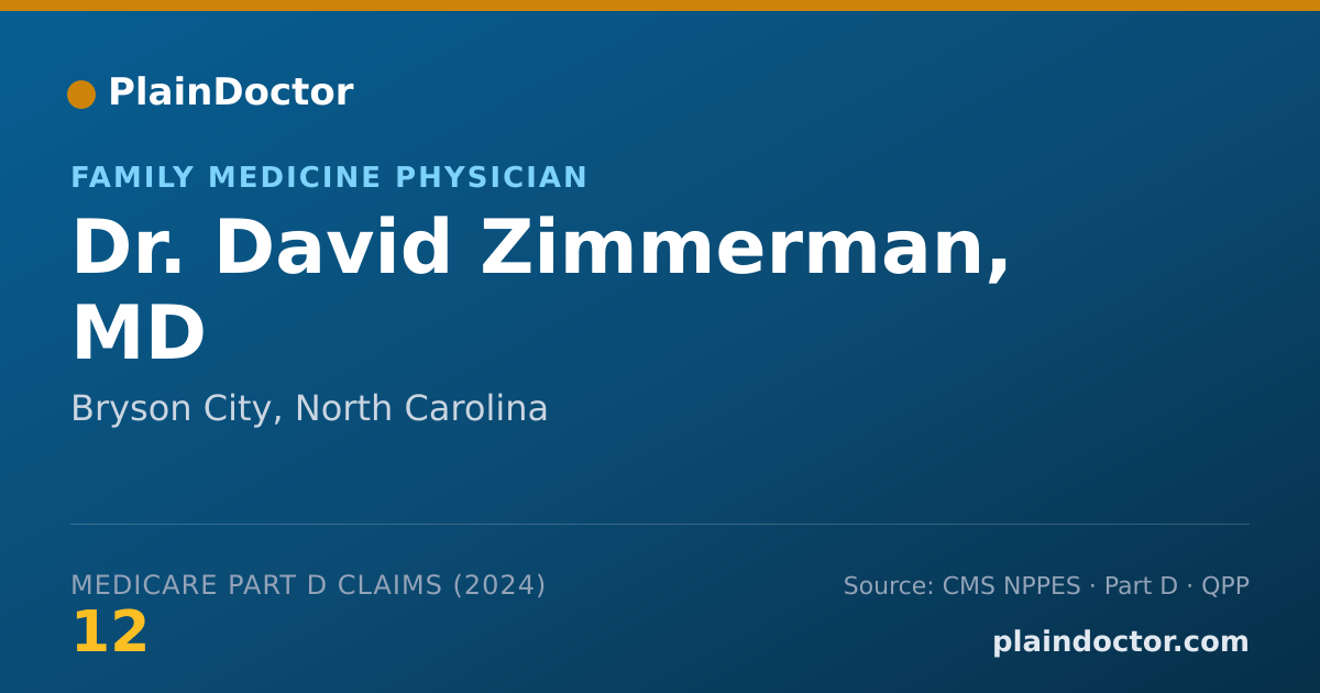 Shareable card for David Zimmerman, MD - Family Medicine Physician, Bryson City, NC