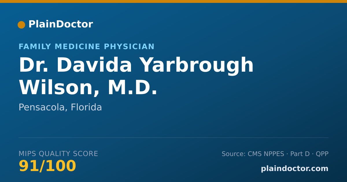 Shareable card for Davida Yarbrough Wilson, M.D. - Family Medicine Physician, Pensacola, FL