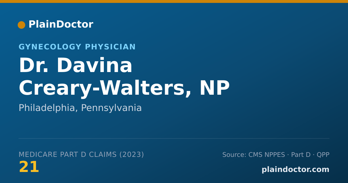 Shareable card for Davina Creary-Walters, NP - Gynecology Physician, Philadelphia, PA