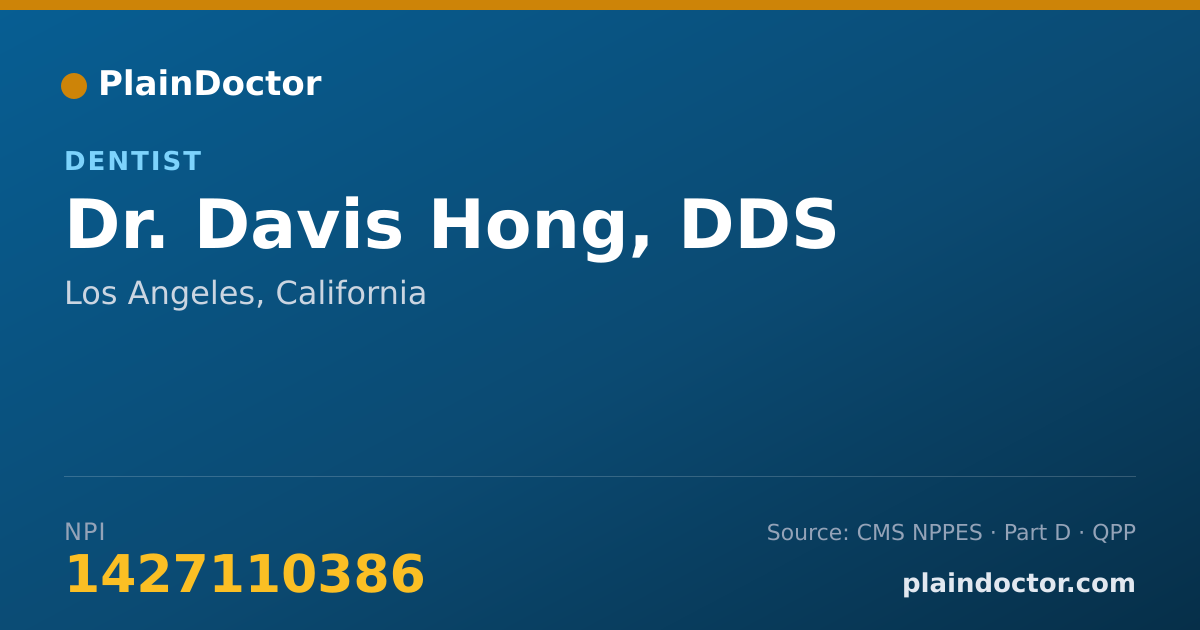 Shareable card for Davis Hong, DDS - Dentist, Los Angeles, CA