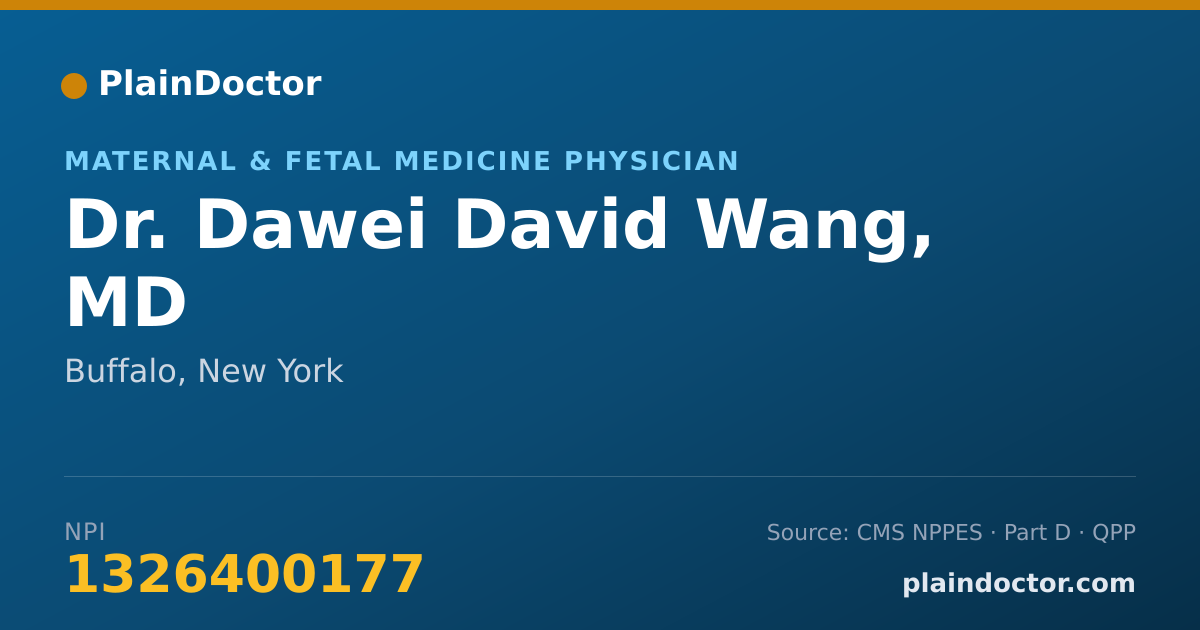 Shareable card for Dawei David Wang, MD - Maternal & Fetal Medicine Physician, Buffalo, NY