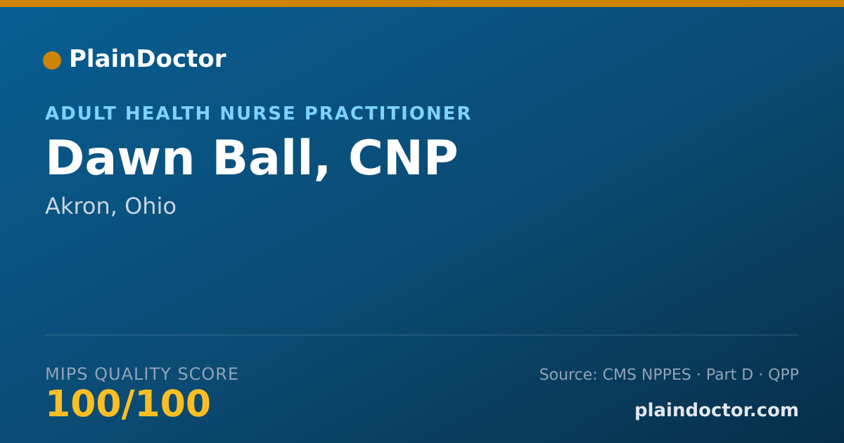 Shareable card for Dawn Ball, CNP - Adult Health Nurse Practitioner, Akron, OH