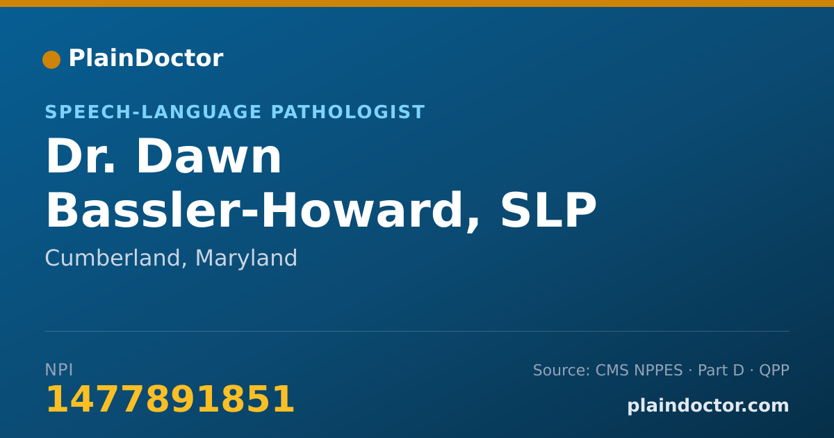 Shareable card for Dawn Bassler-Howard, SLP - Speech-Language Pathologist, Cumberland, MD