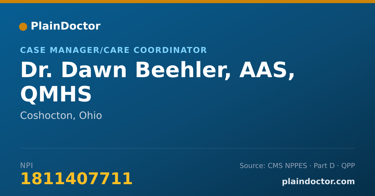 Shareable card for Dawn Beehler, AAS, QMHS - Case Manager/Care Coordinator, Coshocton, OH
