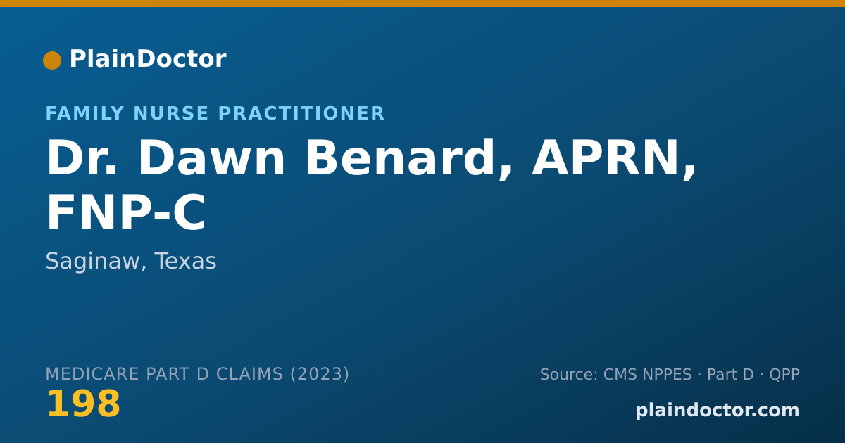 Shareable card for Dawn Benard, APRN, FNP-C - Family Nurse Practitioner, Saginaw, TX
