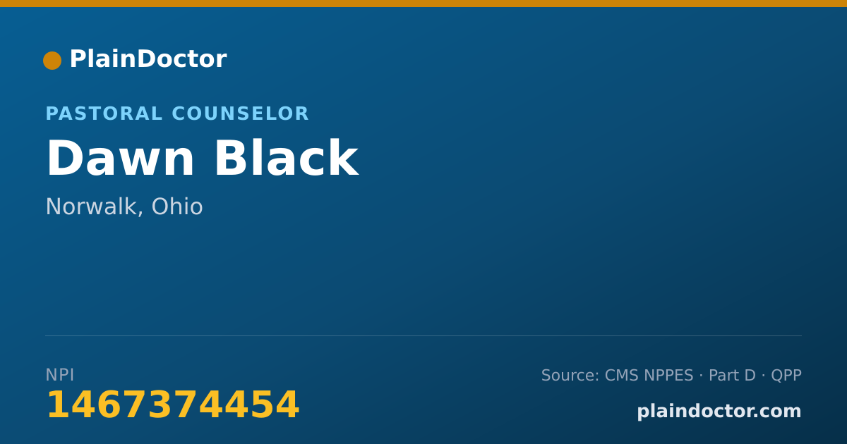 Shareable card for Dawn Black - Pastoral Counselor, Norwalk, OH