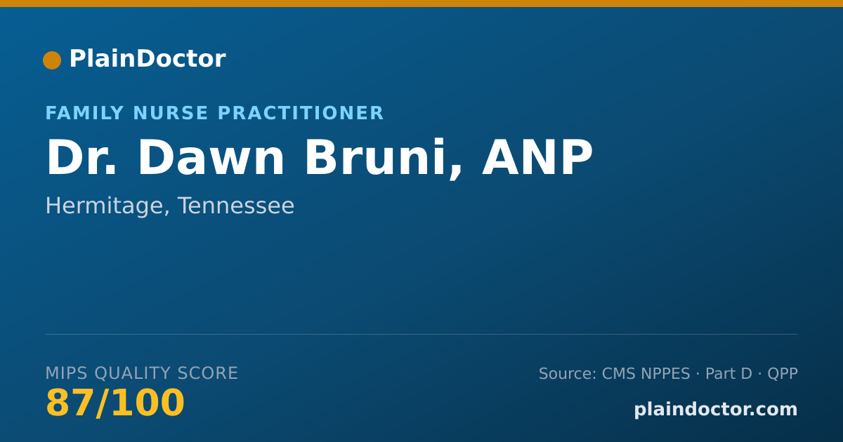 Shareable card for Dawn Bruni, ANP - Family Nurse Practitioner, Hermitage, TN