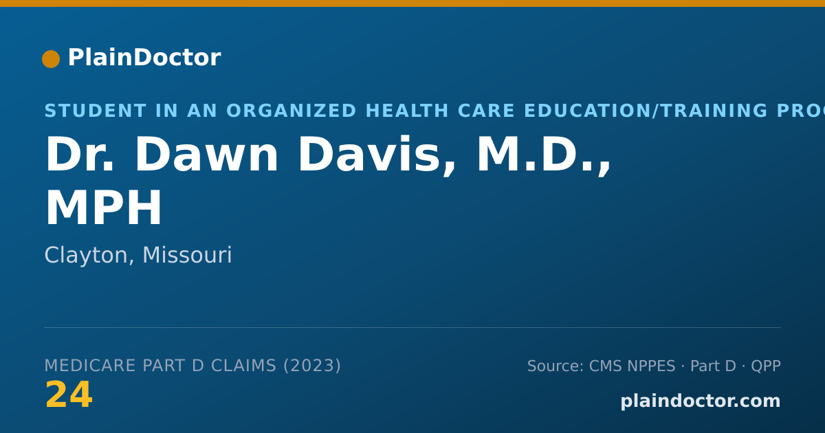 Shareable card for Dawn Davis, M.D., MPH - Student in an Organized Health Care Education/Training Program, Clayton, MO
