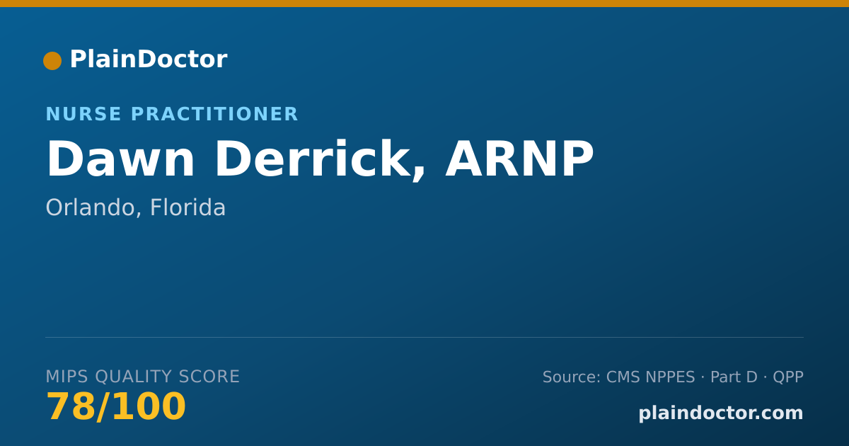 Shareable card for Dawn Derrick, ARNP - Nurse Practitioner, Orlando, FL