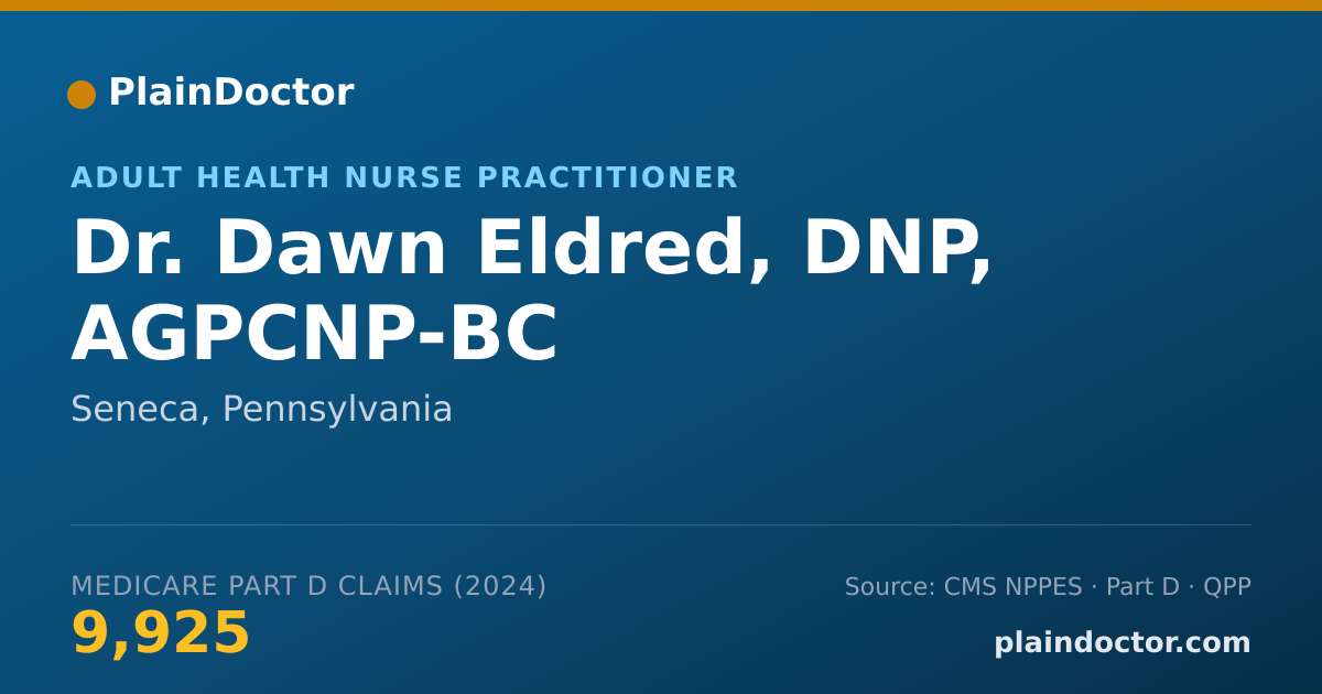 Shareable card for Dawn Eldred, DNP, AGPCNP-BC - Adult Health Nurse Practitioner, Seneca, PA