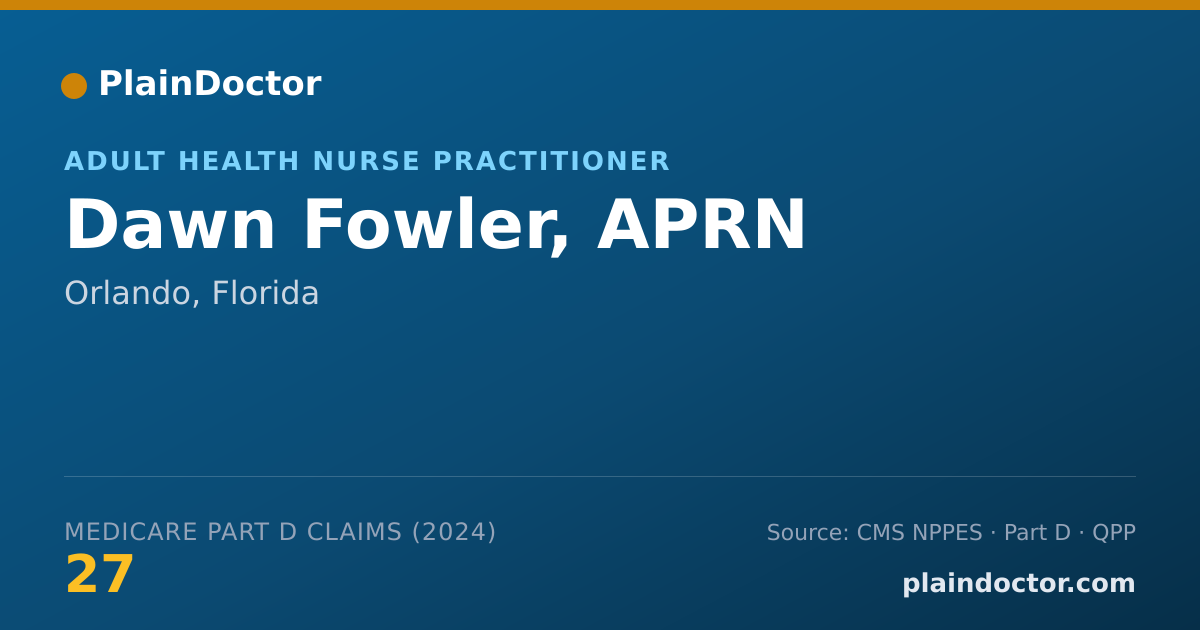 Shareable card for Dawn Fowler, APRN - Nurse Practitioner, Orlando, FL