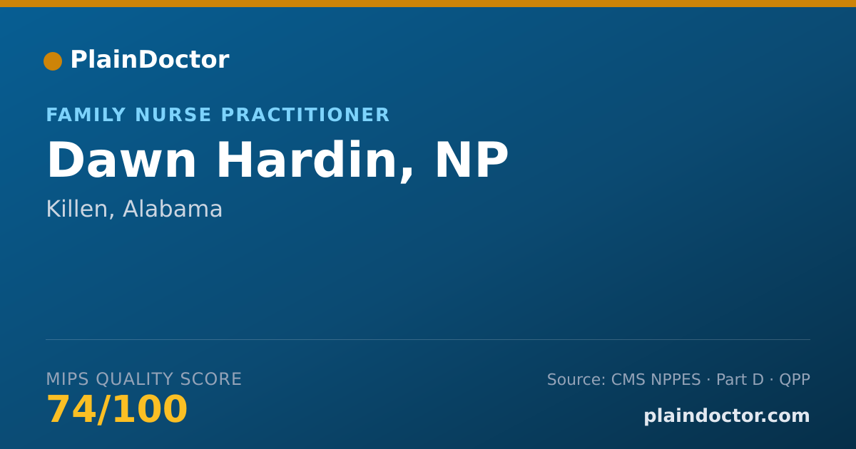 Shareable card for Dawn Hardin, NP - Family Nurse Practitioner, Killen, AL