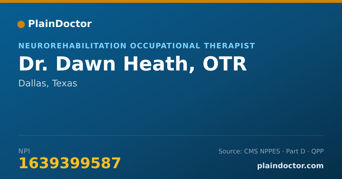 Shareable card for Dawn Heath, OTR - Neurorehabilitation Occupational Therapist, Dallas, TX
