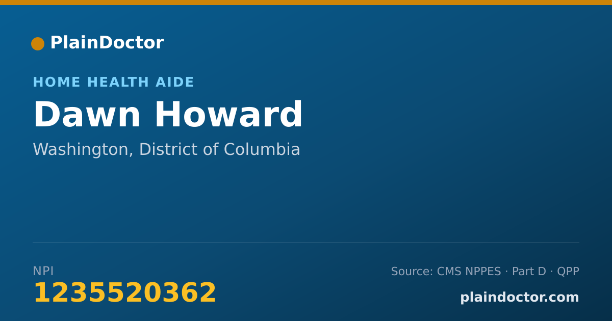 Shareable card for Dawn Howard - Home Health Aide, Washington, DC