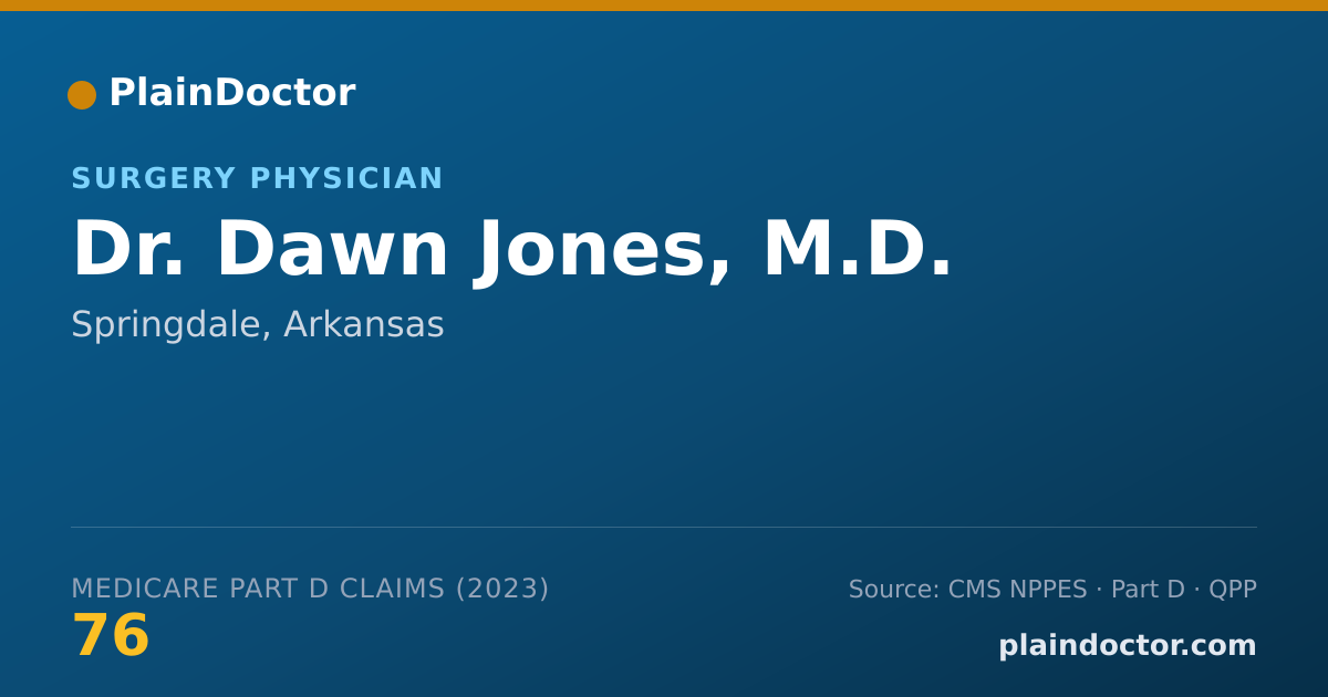 Shareable card for Dawn Jones, M.D. - Surgery Physician, Springdale, AR