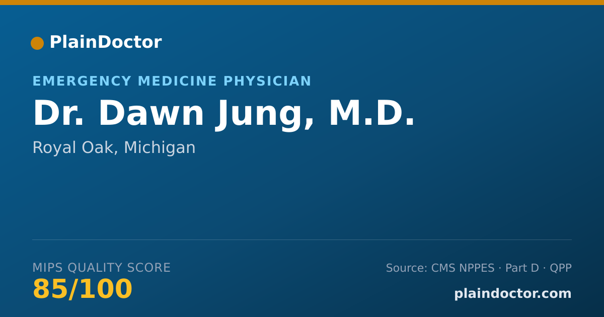 Shareable card for Dawn Jung, M.D. - Emergency Medicine Physician, Royal Oak, MI