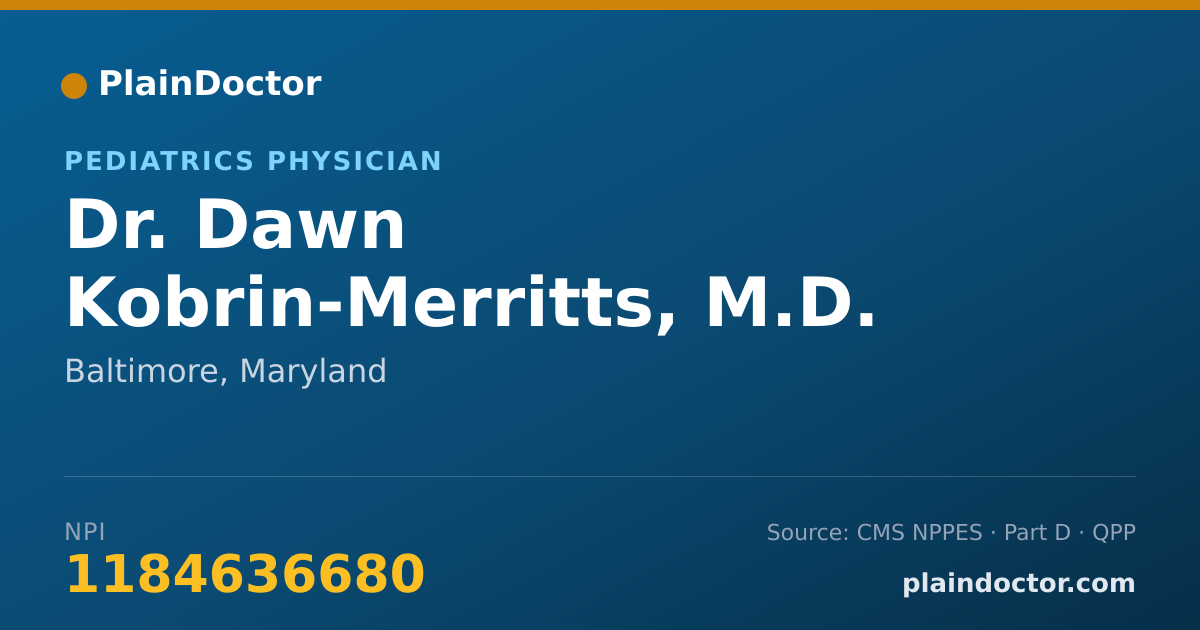 Shareable card for Dawn Kobrin-Merritts, M.D. - Pediatrics Physician, Baltimore, MD