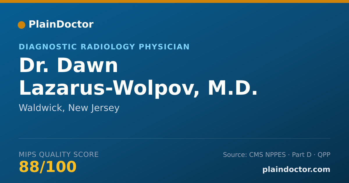 Shareable card for Dawn Lazarus-Wolpov, M.D. - Diagnostic Radiology Physician, Waldwick, NJ