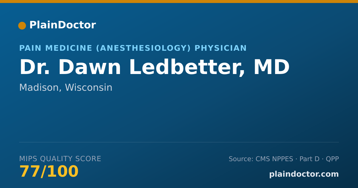 Shareable card for Dawn Ledbetter, MD - Pain Medicine (Anesthesiology) Physician, Madison, WI
