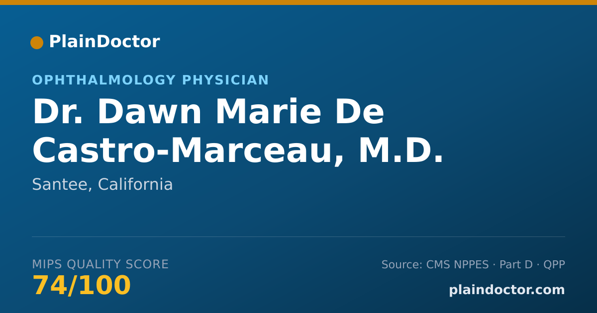 Shareable card for Dawn Marie De Castro-Marceau, M.D. - Ophthalmology Physician, Santee, CA
